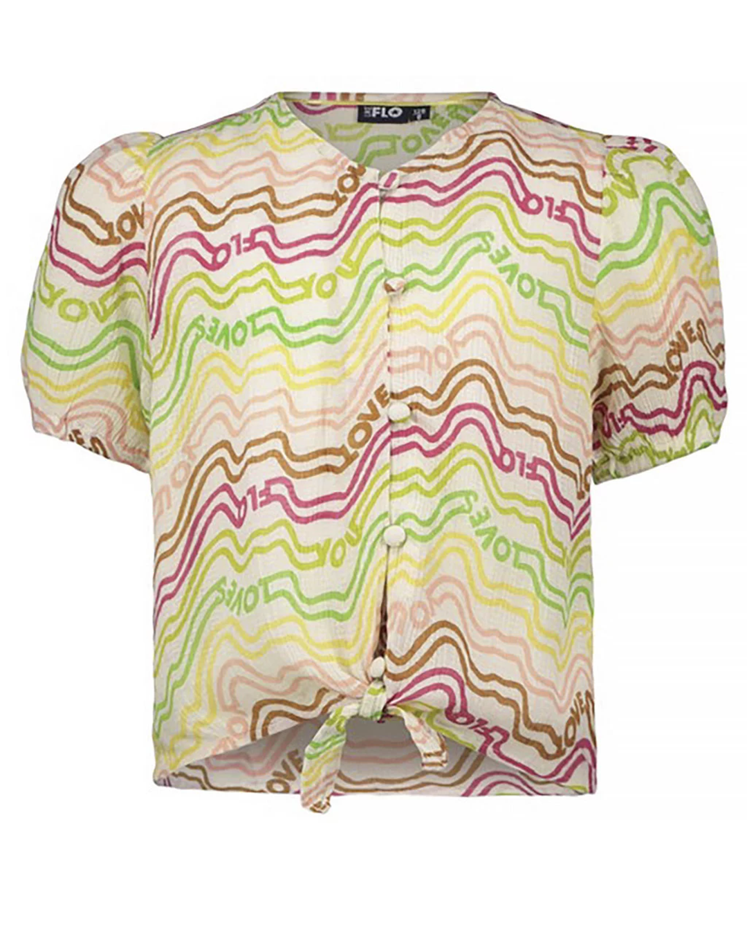 Flo girls fancy woven rainbow knotted blouse - Like Flo
