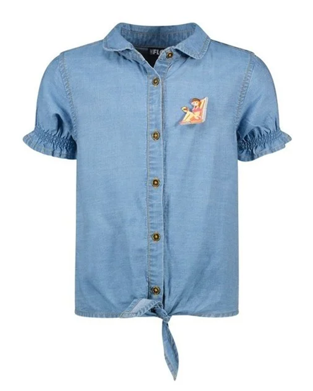 Flo girls tencell denim knotted blouse - Like Flo