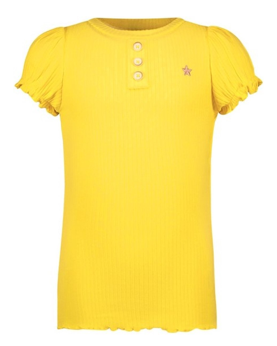 Flo girls solid rib ss tee with button closure - Like Flo