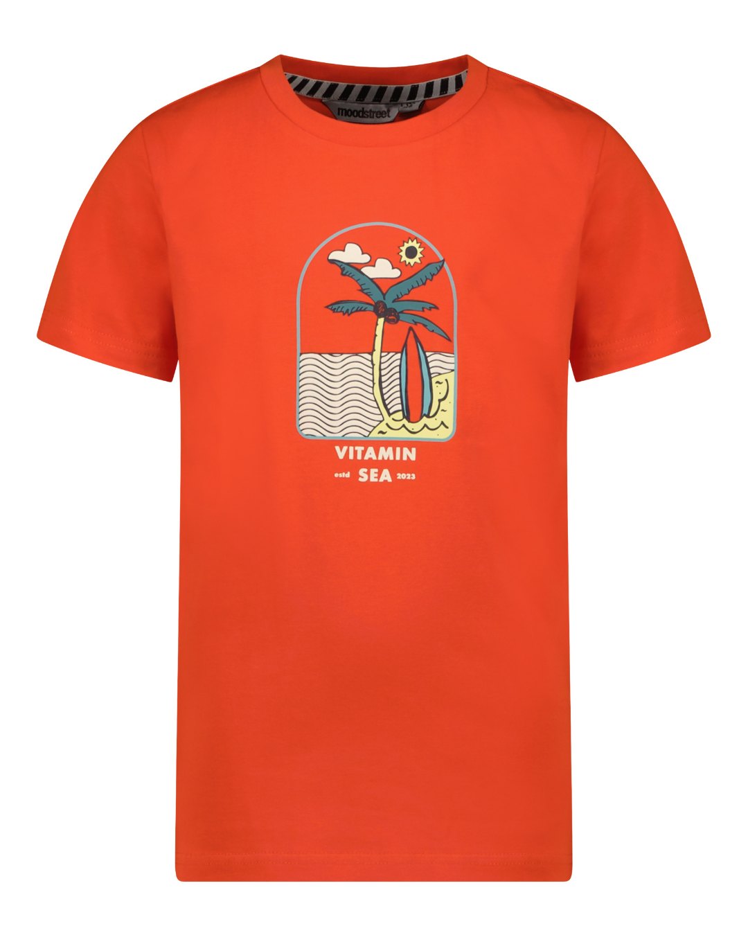 T-shirt with chest print - Moodstreet