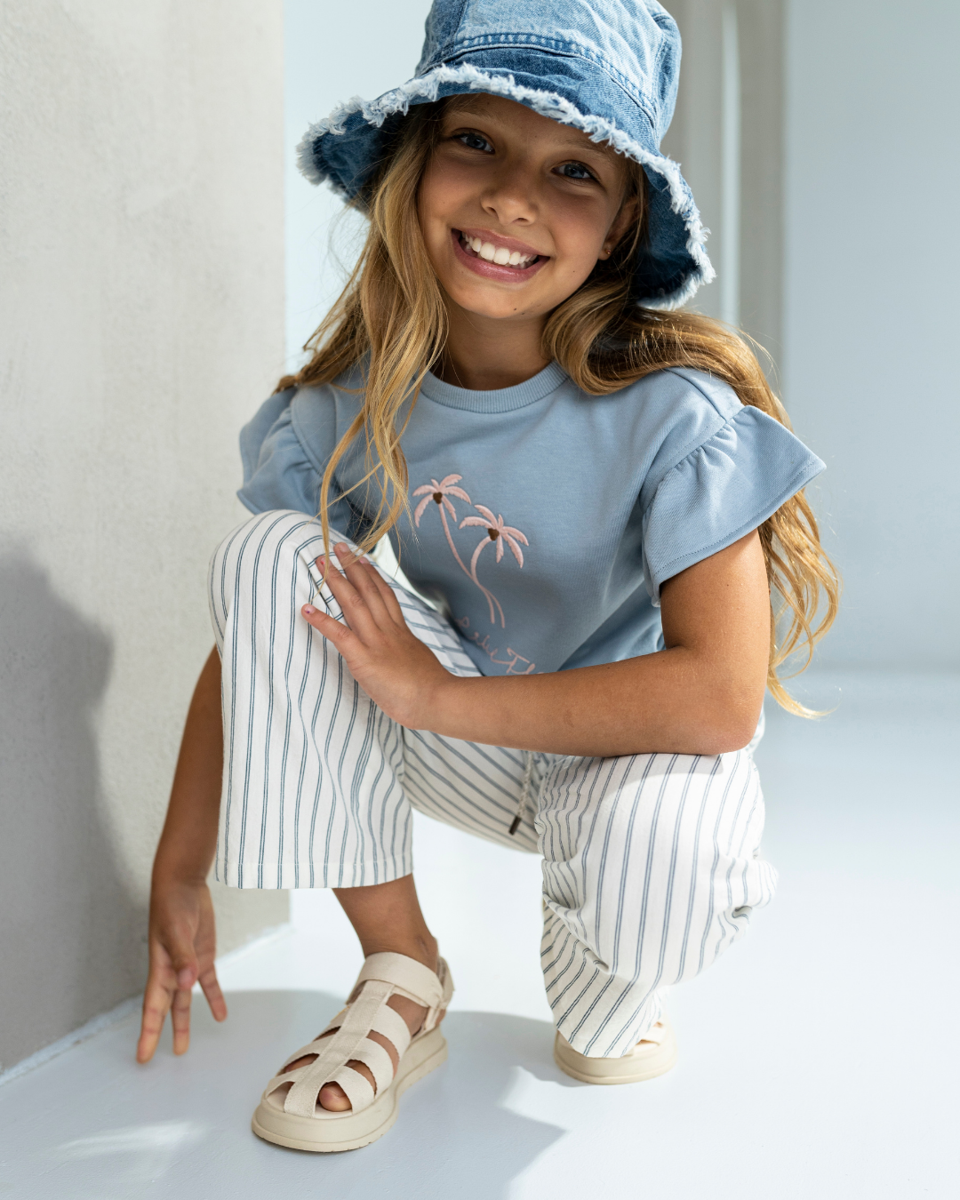 Flo girls ss sweater crochet flower - Like Flo