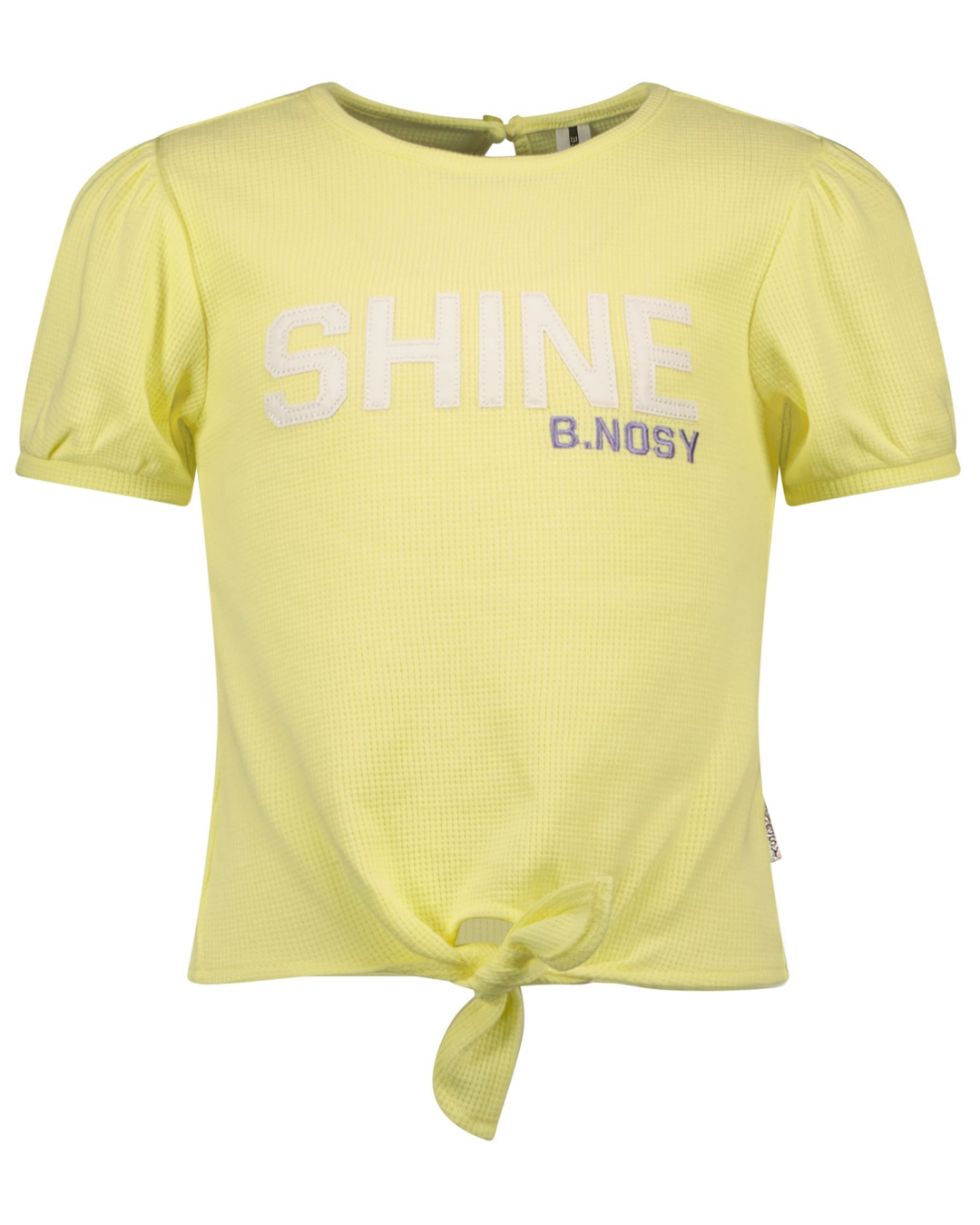 Girls top w/ puff sleeve and knot at hem - B.Nosy