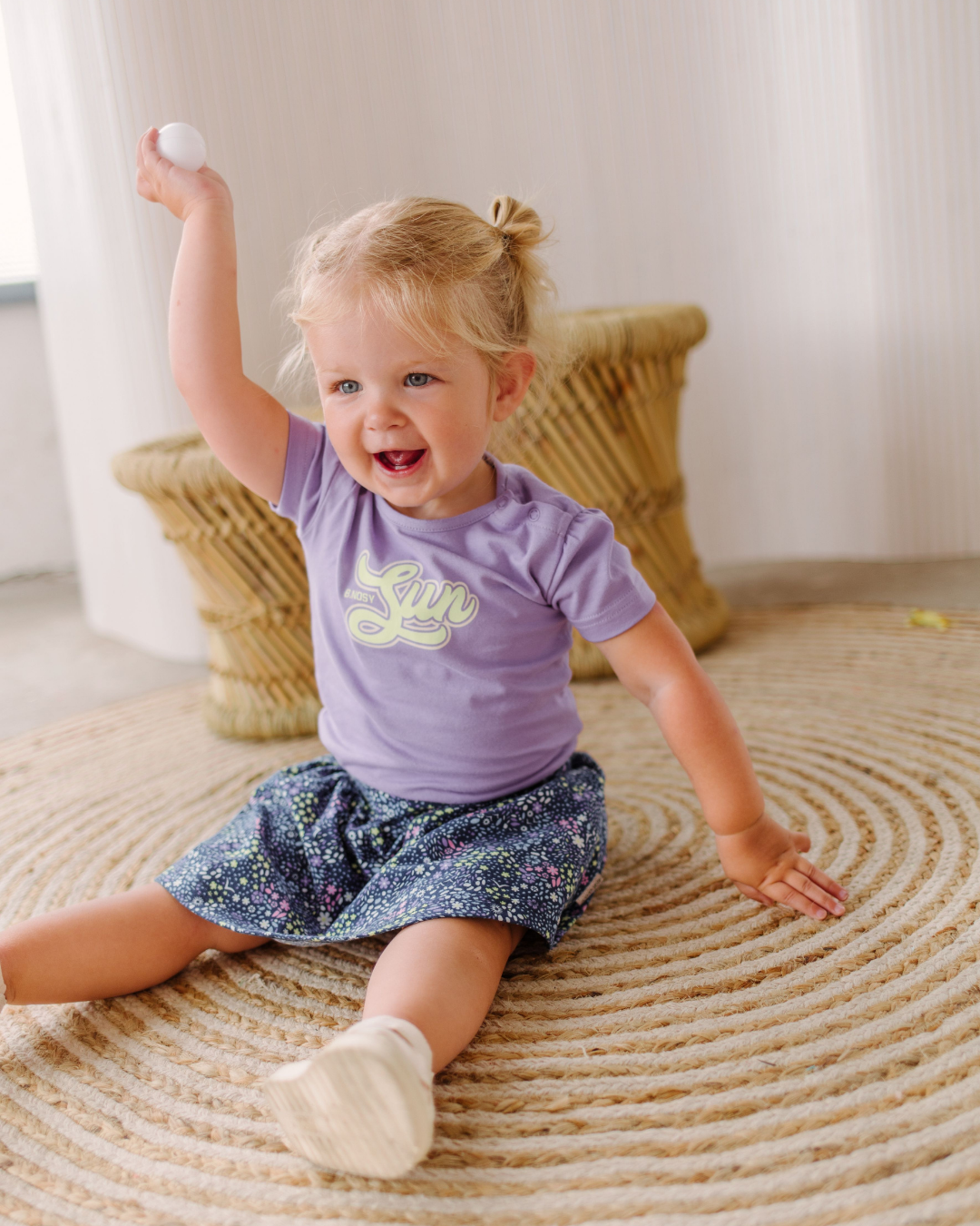 Mini girls dress w/ lilac top and 2 layer leopard skirt - B.Nosy - Alternatieve afbeelding